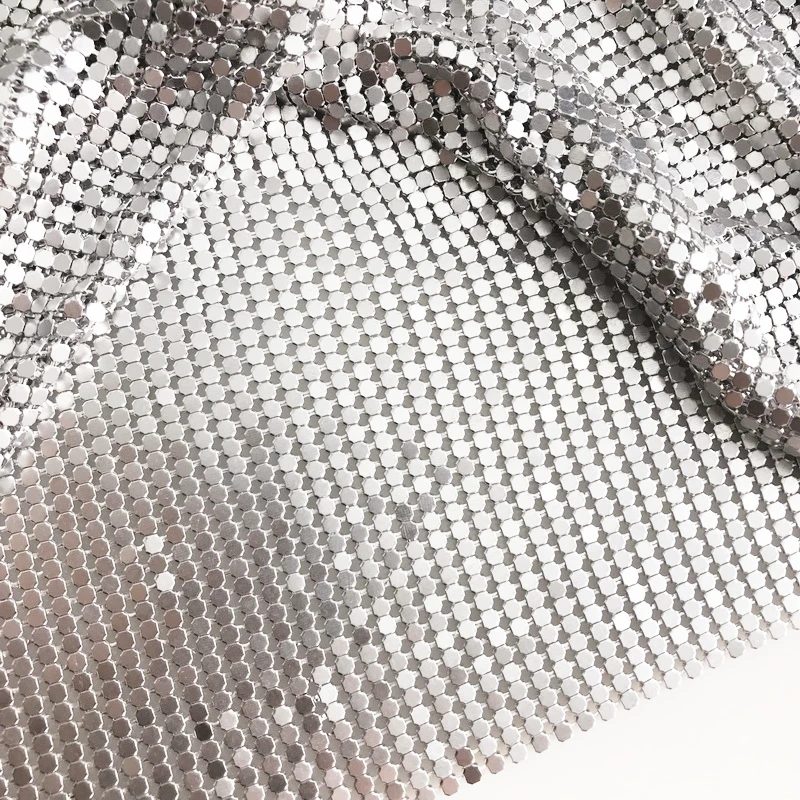 1pc 5*5cm Silver Aluminum Sequin Fabric Metal Sequin Fabric