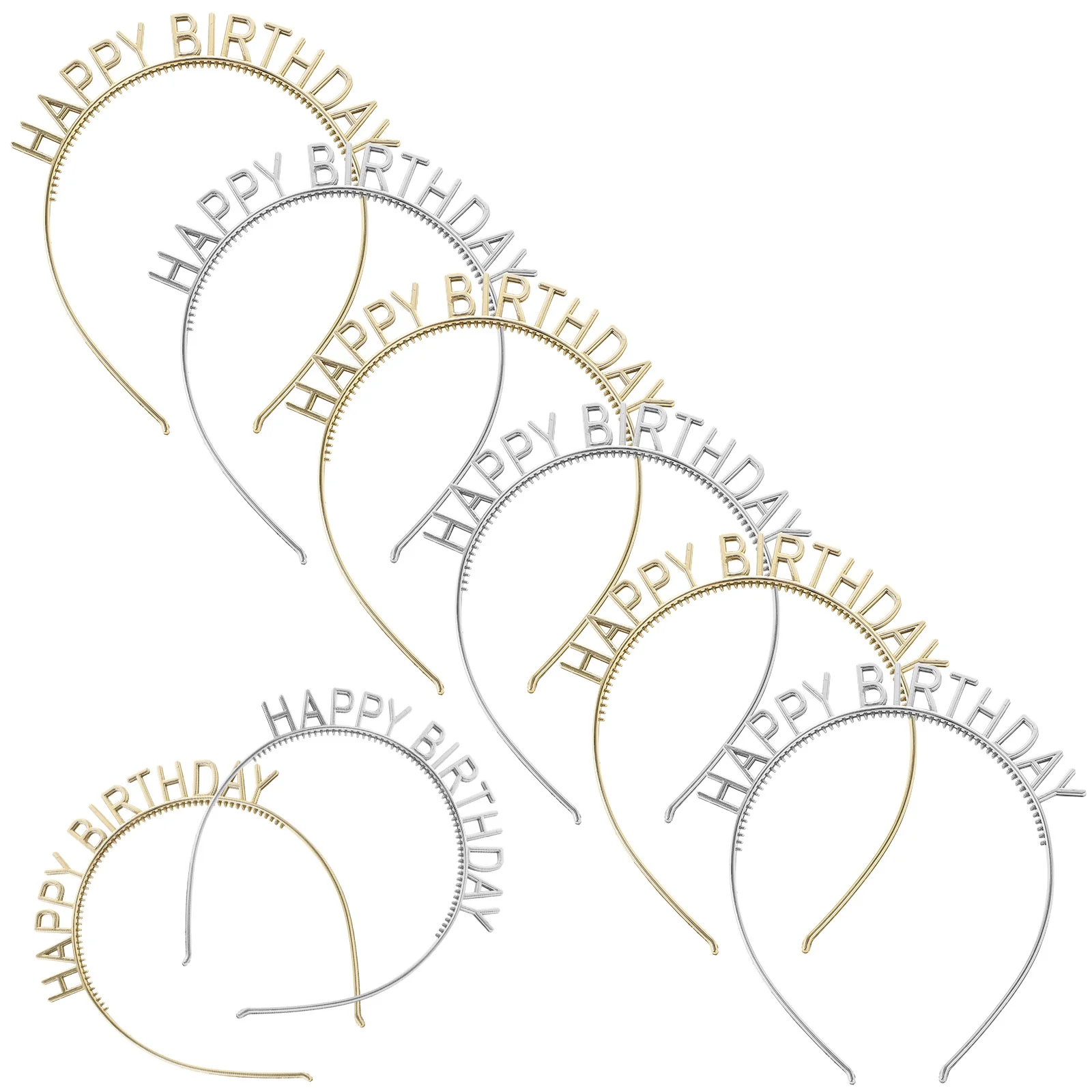 

10 шт., повязки на голову для дня рождения, головной убор с днем рождения, декоративные ленты для волос для взрослых, праздничные вечерние головные уборы, принадлежности