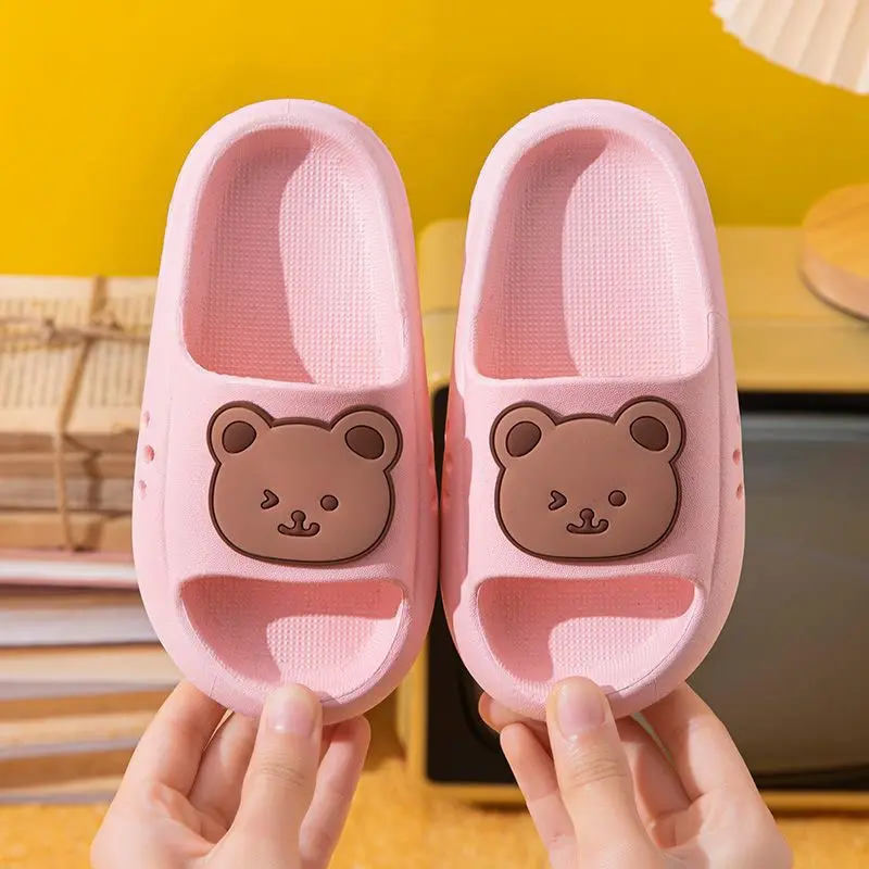 Children\'s Slippers Cute Cartoon Men and Girls Baby Bean Shoes Children Non-slip Slippers Parent-Child Sandals Slippers Summer