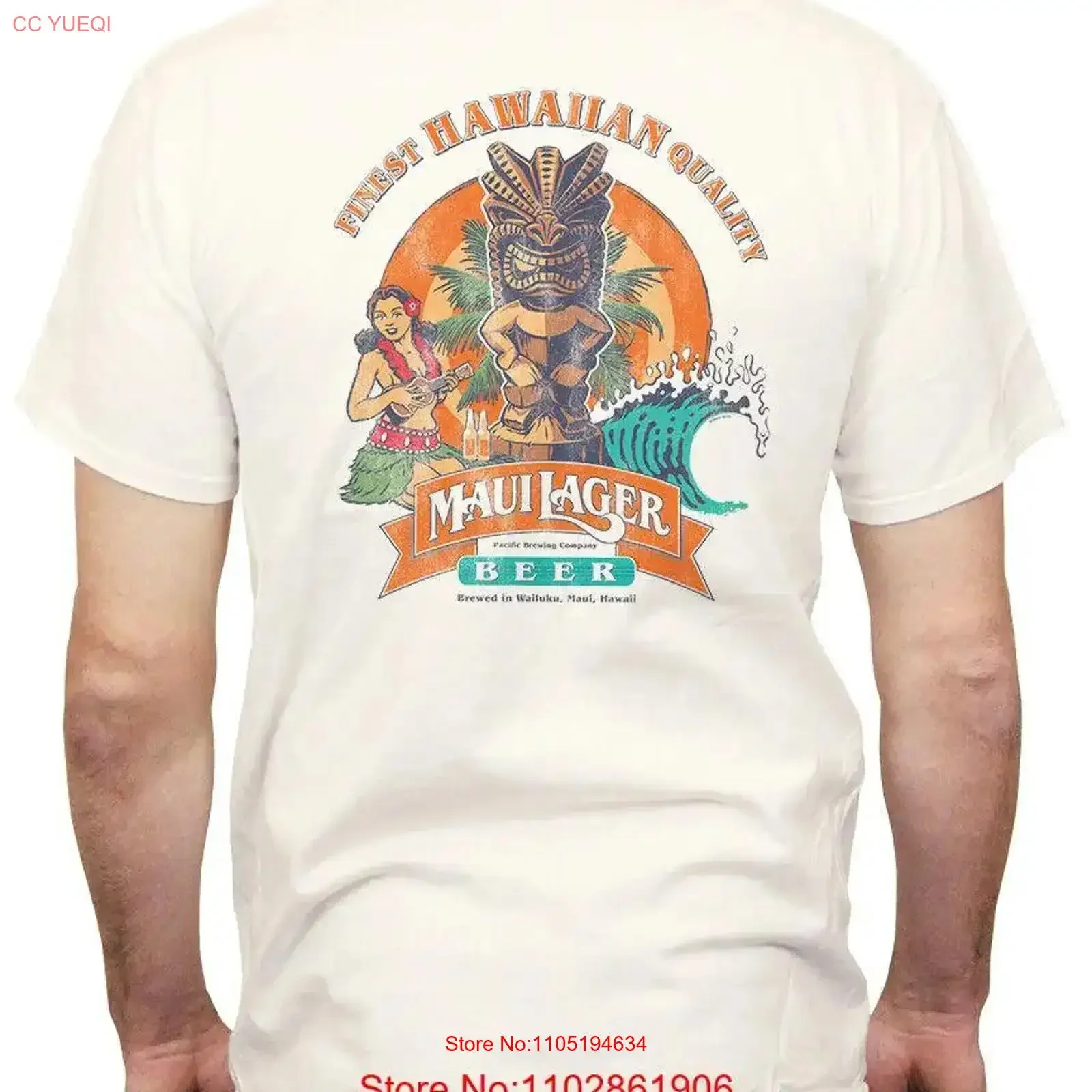 Maui Lager Tiki Men's T Shirt vintage Washed designer clothes streetwear Breathable Soft Versatile Slightly Unisex
