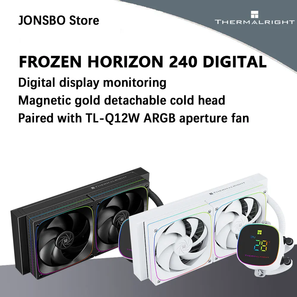 

Thermalright FROZEN HORIZON 240 Digital Display Version Magnetic metal detachable cold head High-performance fan support LGA1851