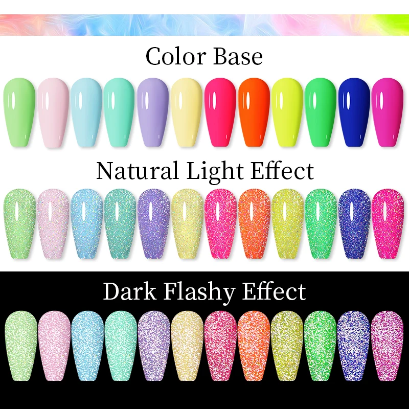 LILYCUTE 7ml Reflective Colorful Top Coat Glitter Laser Gel Nail Polish Vernis Semi Permanent Uv Gel Hybird Nail Art Esmaltes