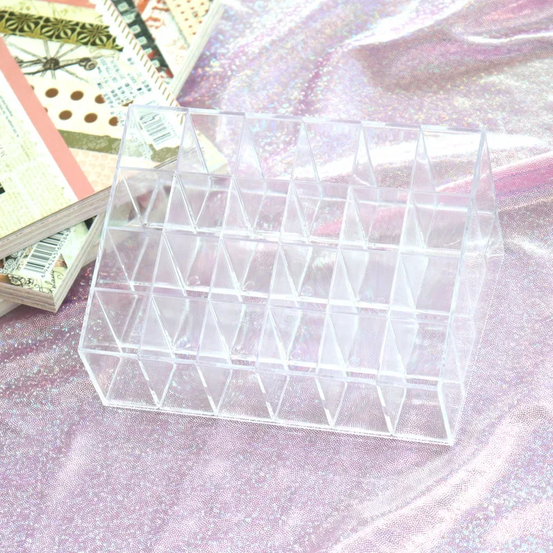 1pcs Makeup Pigment Cups Caps Storage Container Rack Holder Stand 24 Holes Acrylic Tattoo Ink Cup Clear Crystal Box