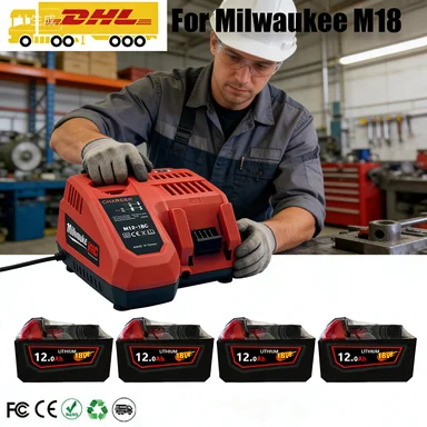 

Аккумулятор 18В 12.0Ач для Milwaukee M-18, 8000 мАч, литий-ионный, для беспроводных электроинструментов, совместим с Milwaukee M-18.