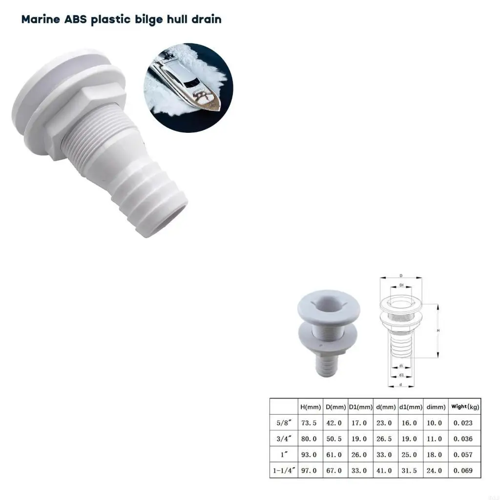 

Durable Plastic Thru Hull Bilge Plumbing Fittings for Bilge Drain Vent Aerator Hose Boat Marine Yacht Sail RV-Truck