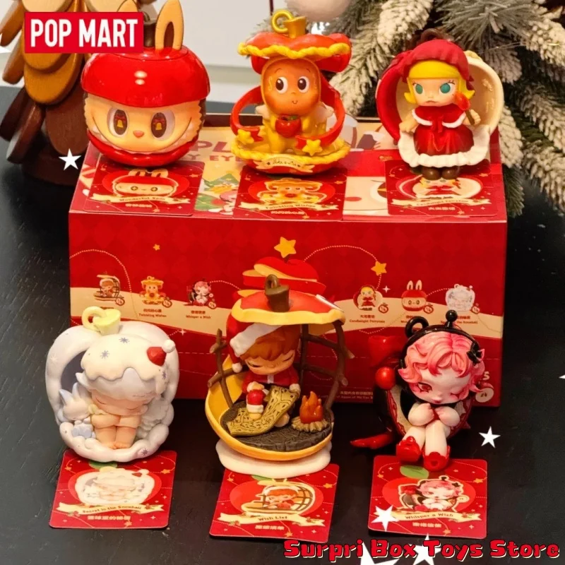 

Popmart Apple Of My Eye Series Blind Box Labubu Skullpanda Surprise Box Trendy Toy Desktop Decoration Figurine Gift For New Year