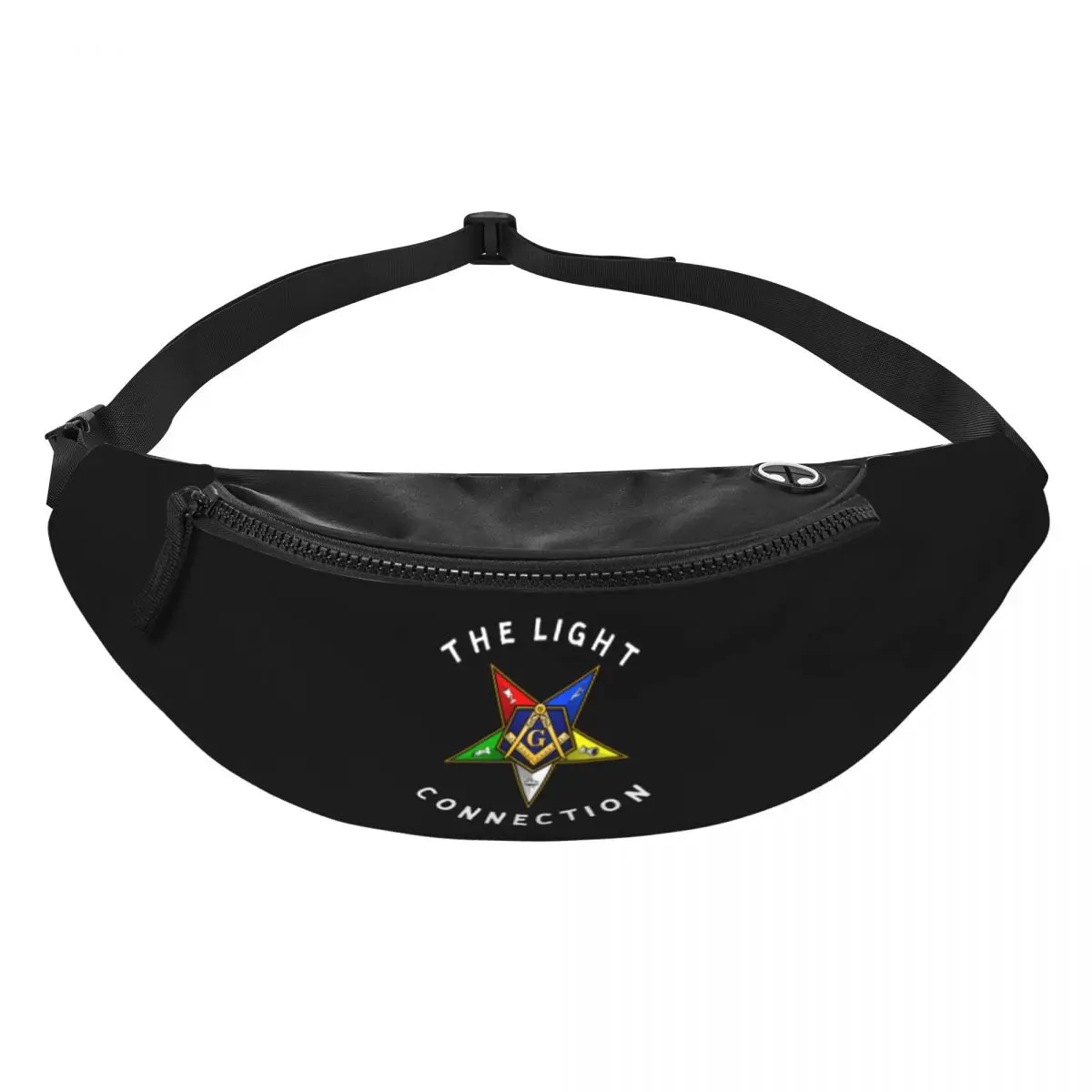 Custom Cool OES Eastern Star Fanny Pack for Travel Hiking Women Men Freemason Crossbody Waist Bag Phone Money Pouch