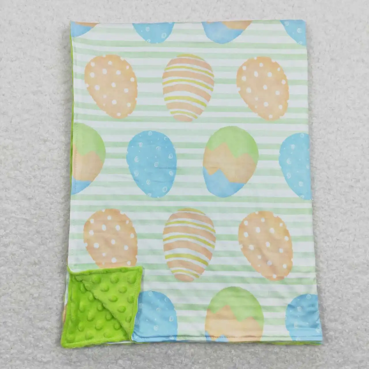 Wholesale hot sale western boutique classic children's boys and girls newborn Easter Egg green and white striped baby blanket