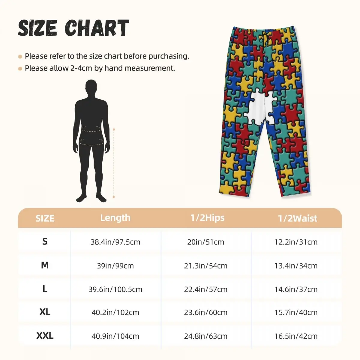 Custom Printed Colorful Puzzle Autism Awareness Pajama Pants Womens Sleep Sleepwear Bottoms with Pockets