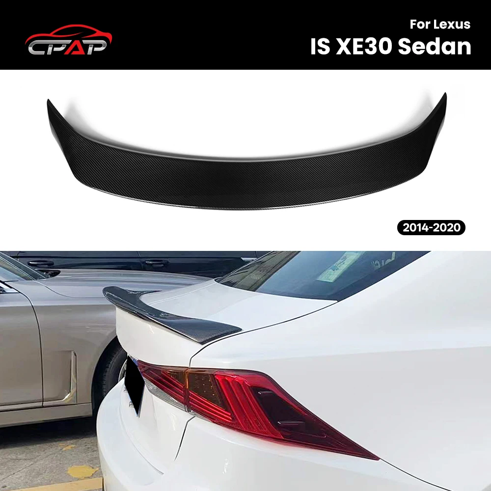 

Real Dry Carbon Fiber Rear Trunk Roof Spoiler Boot Wing Car Tail Fin For Lexus IS XE30 Sedan ARTISAN Style 2014-2020