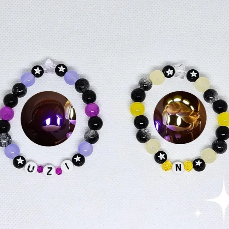 N and Uzi Matching Bracelets | Murder Drones |aesthetic alternative emo scene for a gift handmade bracelet y2k 00s