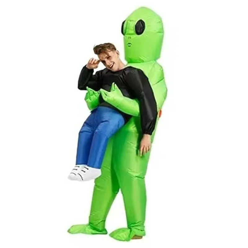 Fuente de ropa inflable alienígena, el mismo tipo de fantasma verde que sostiene personas, accesorios de disfraces divertidos, ropa de actuación de Halloween