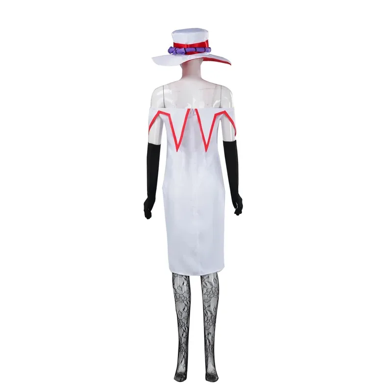 هازبين لوسيفر أنيمي فندق مورنينغستار الجنس عكس تأثيري Genderswap زي الأب الأبيض البدلة الشيطان الجحيم هالوين goi/6 #5