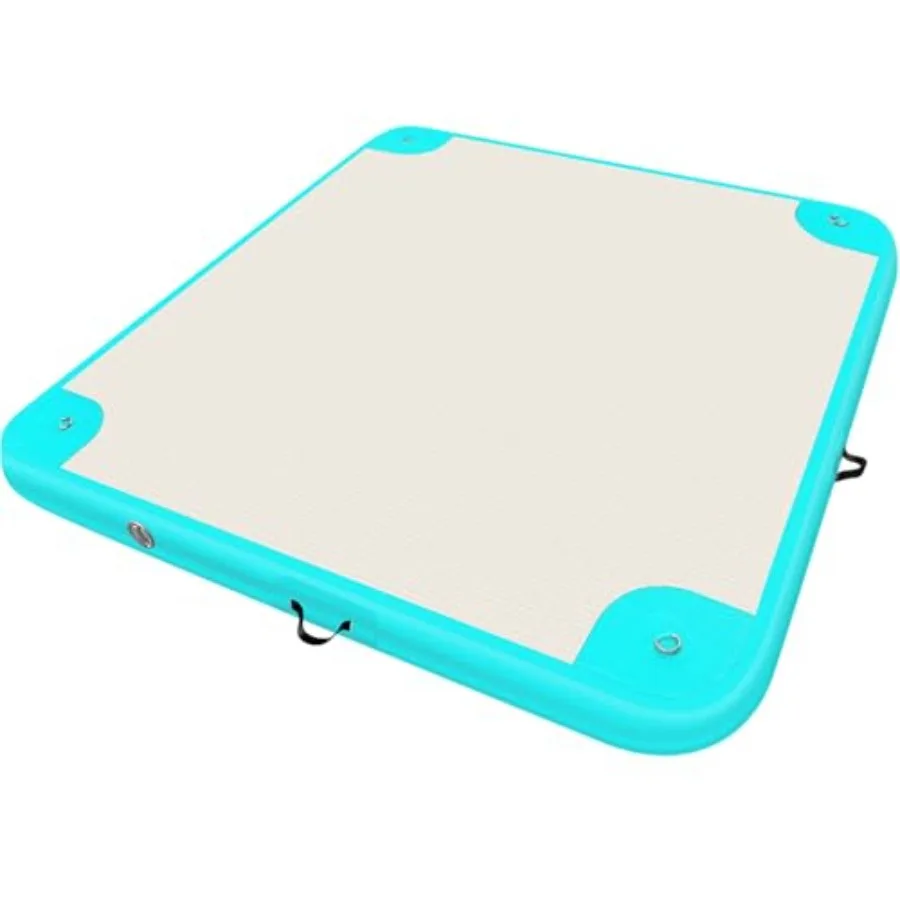 

Inflatable Floating Dock Platform for Pool Beach Ocean Use, PVC Material, Blue, Non-Slip Surface and Heavy-Duty Construction
