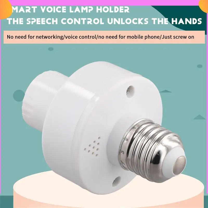 

A23P E27 Socket Smart Voice Light Bulbs Adapter E27 Led Lamp Holder Base No Networking Required Intelligent Voice Lamp Heads