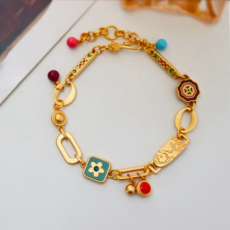 Modern Jewelry Elegant Temperament Multiple Colorful Enamle Chain Bracelets For Women Female Gifts Sweet Accessories Hot Sale