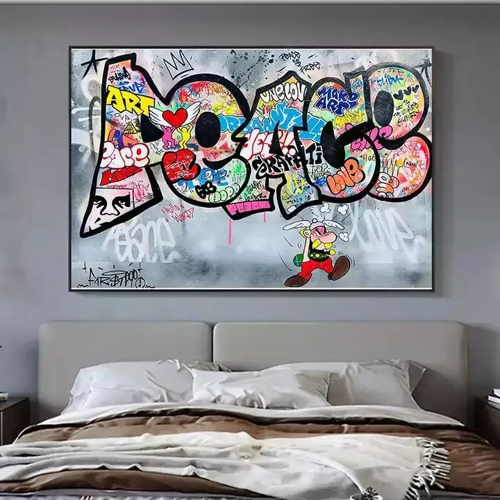 Banksy Graffiti Art Painting On Canvas Street Art Posters And Printmaking Pop Painting