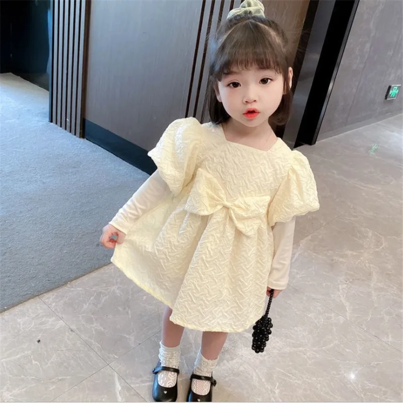 

Girls' Dress Autumn Fashion New Style Baby Girl Autumn Puff Sleeve Dress Fashion Princess Dress