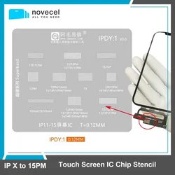 Plantilla de Chip IC para pantalla táctil, Panel LCD IC, posición de plantación de estaño, malla de acero, herramienta de reparación de teléfono para iPhone 15, 14, 13, 12, 11pro, XS Max