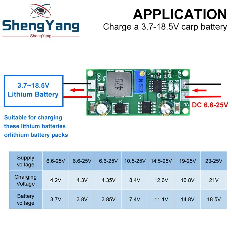 TZT DD28CRTA 1A 3.7-18.5V Charging Board For Lithium Batteries Or Lithium Battery Packs Battery Charger Module