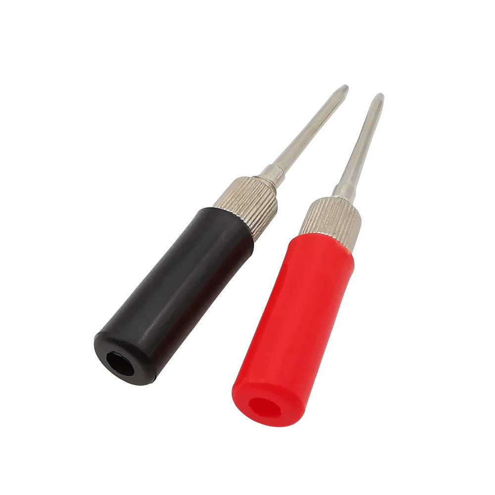 2mm Insulated Plug Pin Test Probe 2mm Spring Test Probe Tips Handle Wire Connector For Multimeter Test Leads Long / Short