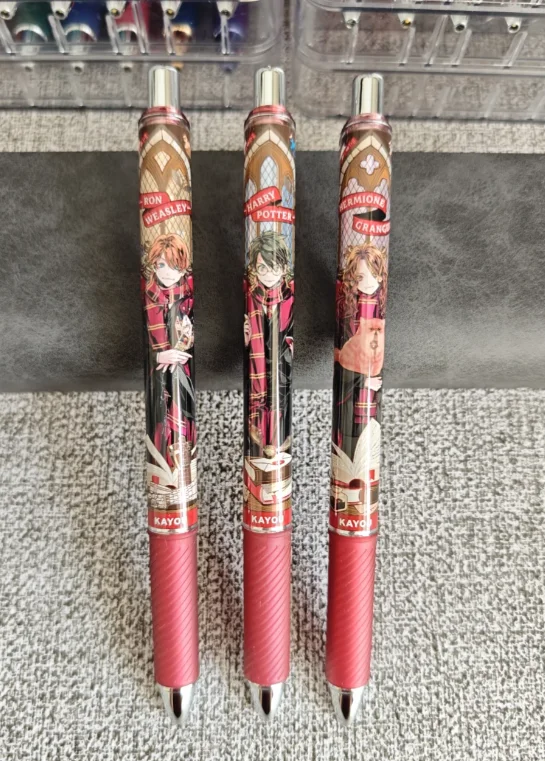 Bolígrafo Original de Harry Potter con caja ciega, bolígrafo neutro de clic periférico bidimensional de anime, bolígrafo de tinta negra de secado rápido