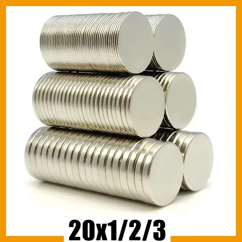 20x1 20x2 20x3mm 50/100/200/500pcs N35 Round Strong Steel Neodymium Magnetic 20*1 20*2 20*3mm Office Whiteboard Magnet Imanes