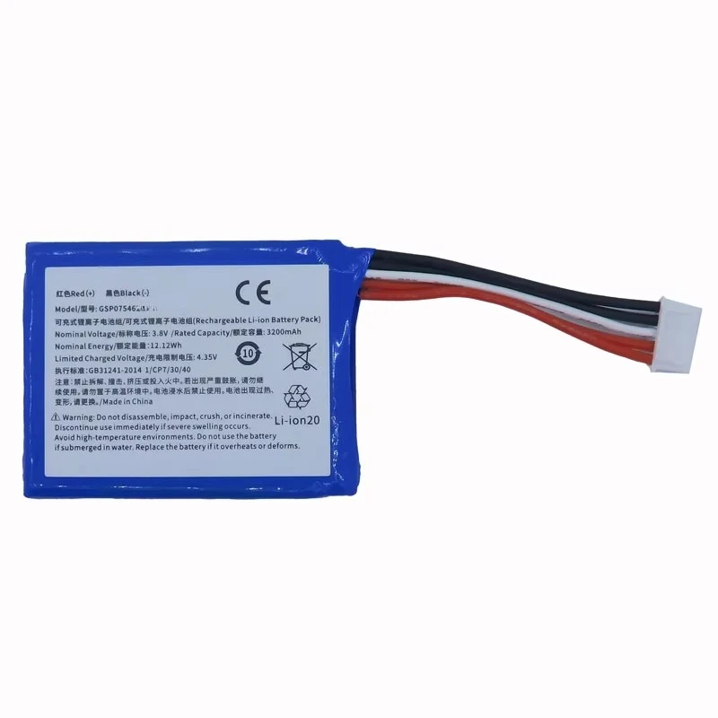 

GSP075462 Lithium Ion Polymer Battery High Capacity 3.8v 3200mAh Bateria Suitable for Bluetooth Speakers