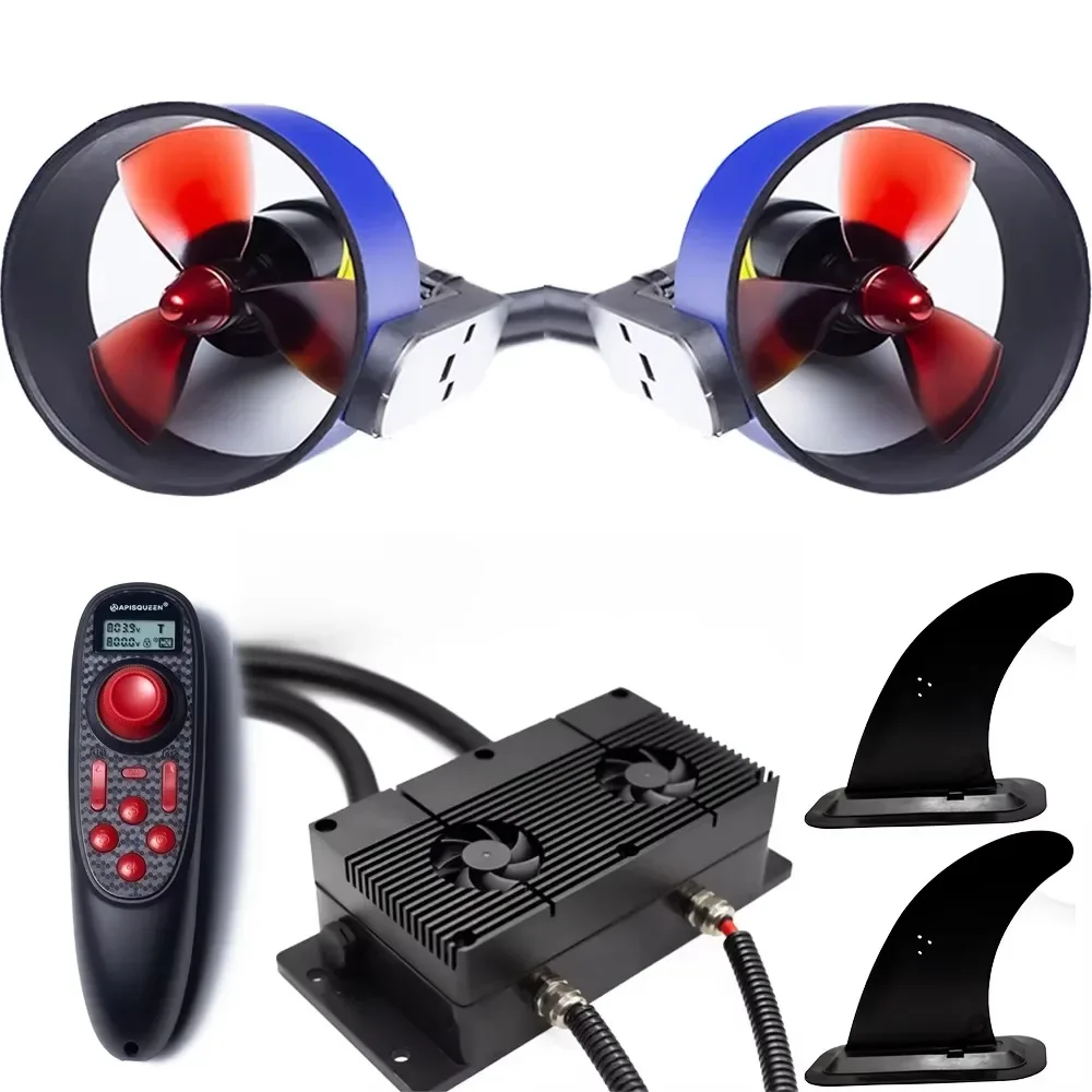 

24V U5 Upgrade Set with Waterproof Control Box 30lbs Thrust Underwater Thruster Motor for Inflatable Boat Kayak Fishing