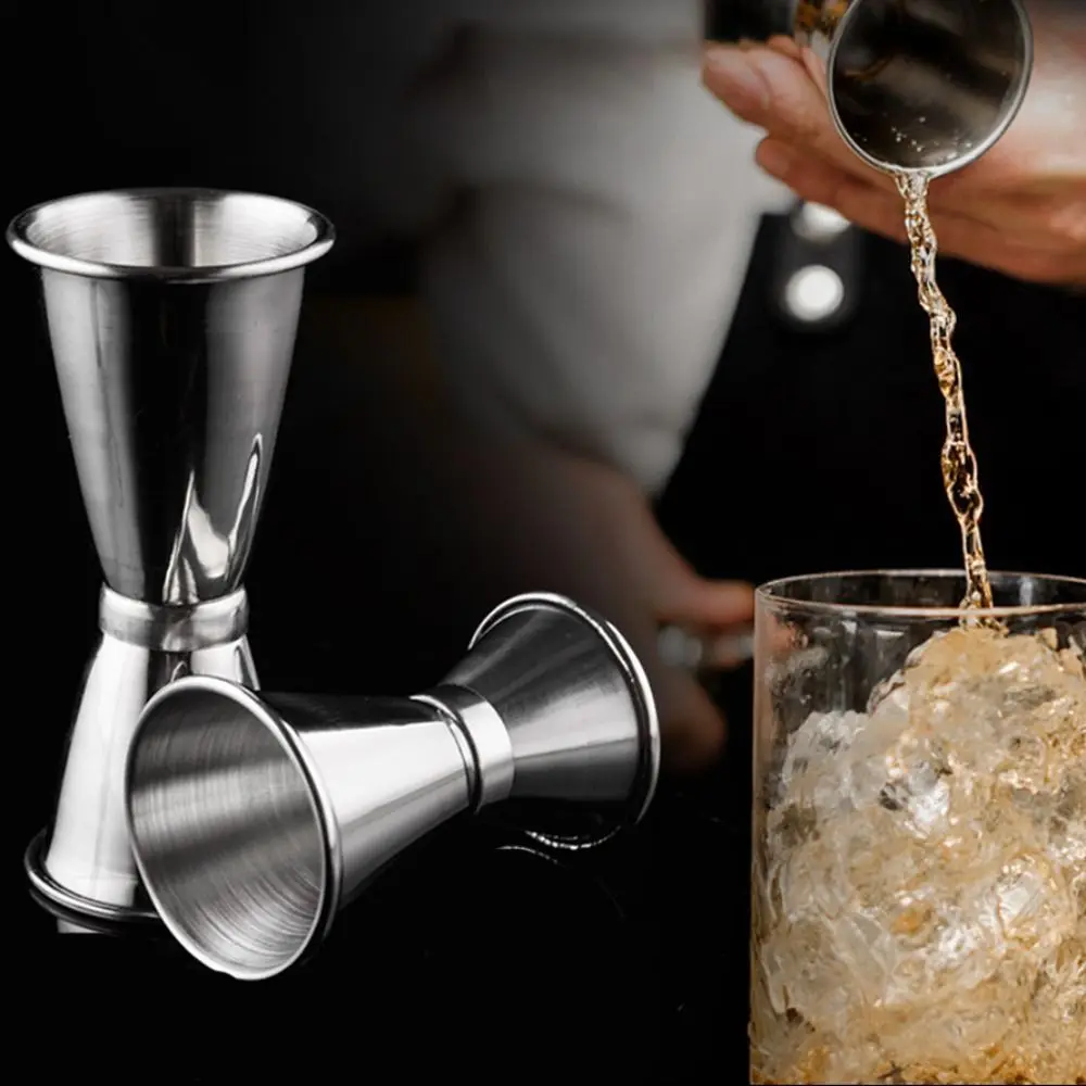 304 Stainless Steel Cocktail Measure Jigger 15/30 25/50 20/40ml Dual Shot Jigger  Liquid Drink Measure Cup Bar Accessories