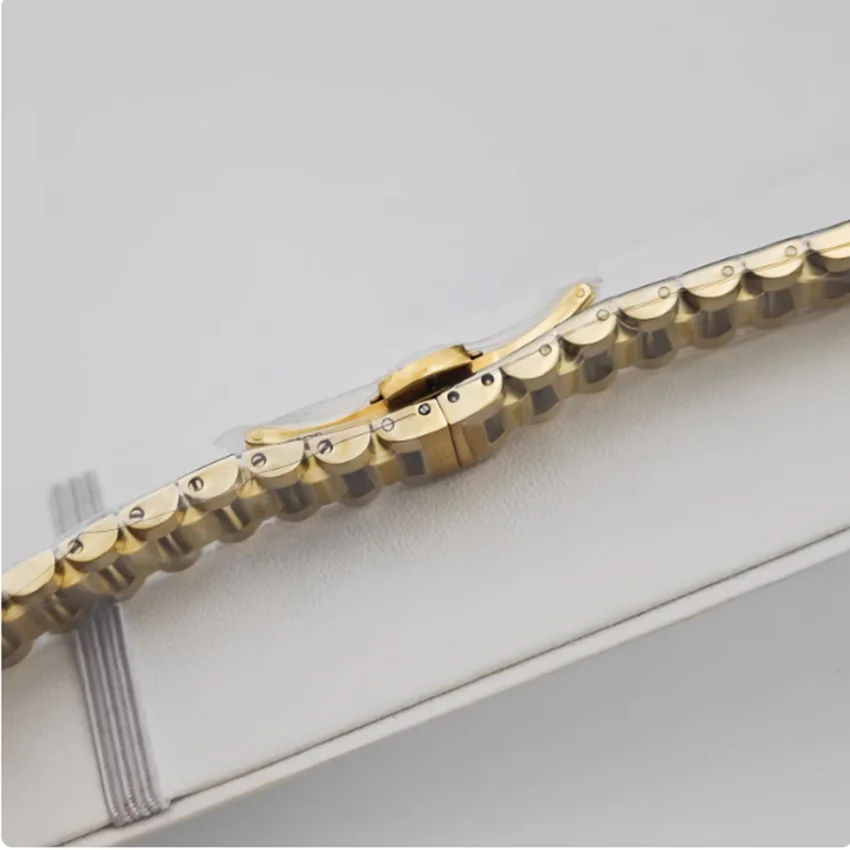 Nuovo braccialetto presidenziale modificato da 17 mm e cinturino a vite in acciaio massiccio con fibbia a farfalla per cassa dell'orologio Datejust da 31 mm per movimento NH05