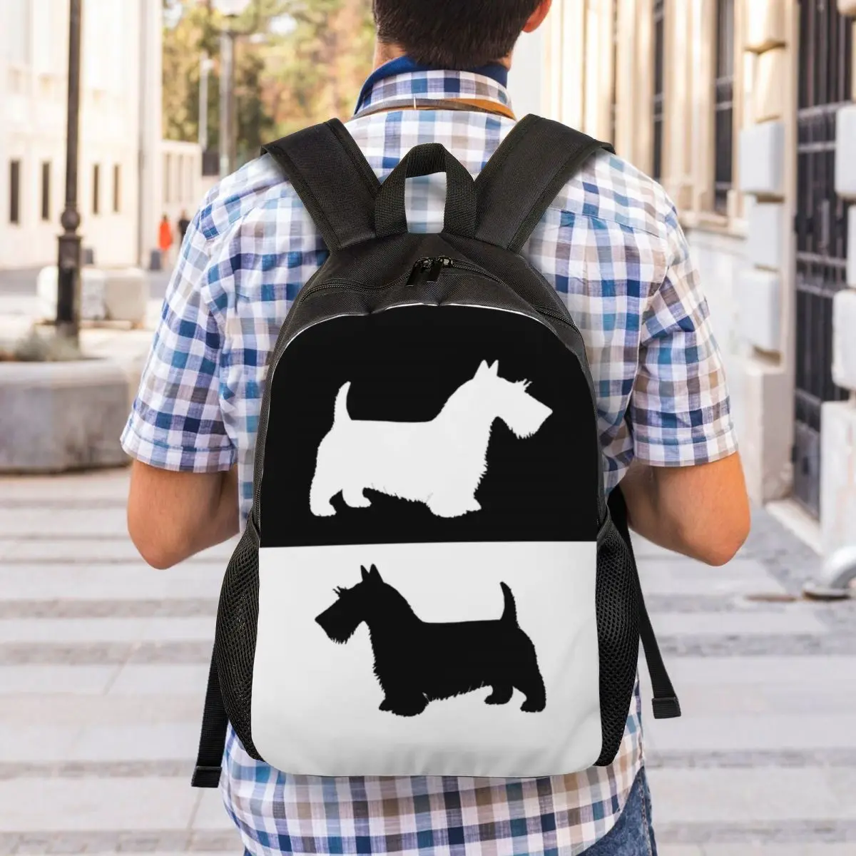 Mochila Scottish Terrier Laptop para mulheres e homens, Bookbag para escola, estudante universitário, Scottie Dog Bags, moda