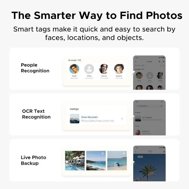 NASync DH2300 NAS de mesa de 2 baias, capacidade de suporte 60 TB (sem disco), acesso remoto, álbum de fotos AI, adequado para iniciantes