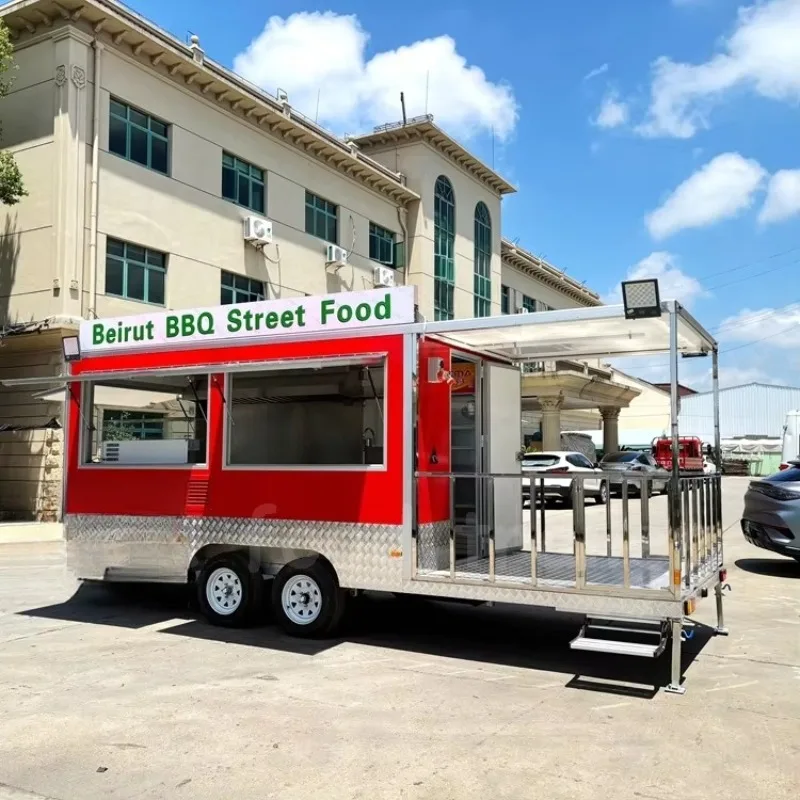 

Portable Food Trailer Mobile Commercial Food Cart Outdoor Catering Fast Food Kiosk Solution