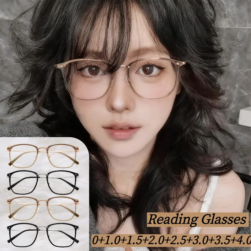 Trendige und modische Lesebrille, Anti-Blaulicht – Augenschutz, fortschrittliche Presbyopie-Brille 0+1,0+1,5+2,0+2,5+3,0+3,5