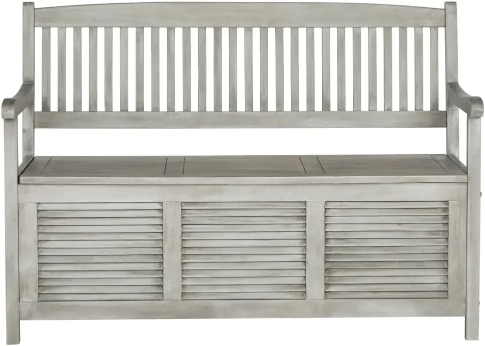 Safavieh-Banc de Rangement Gris, Collection Outdoor, Bris1919
