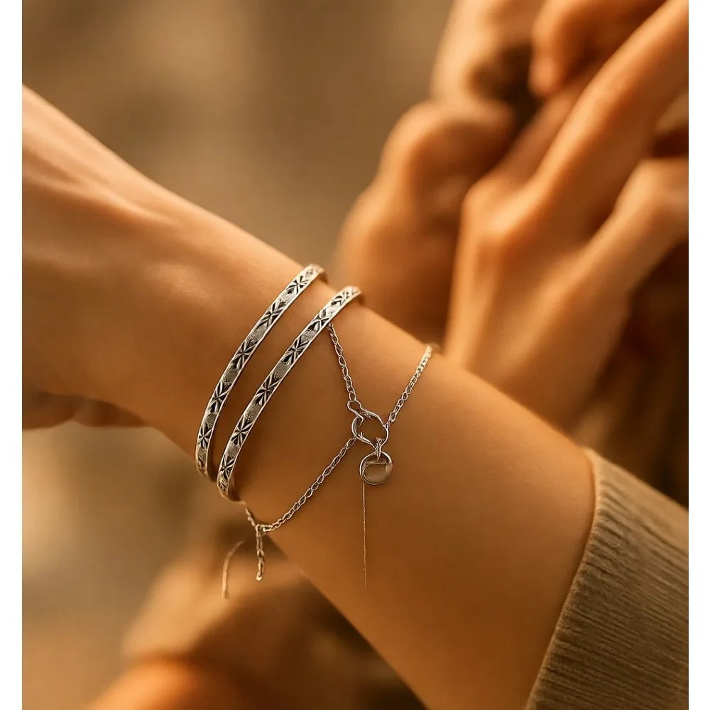 

Серебряный регулируемый браслет-манжета, простой минималистичный подарок для женщин, мам, жен, супругих