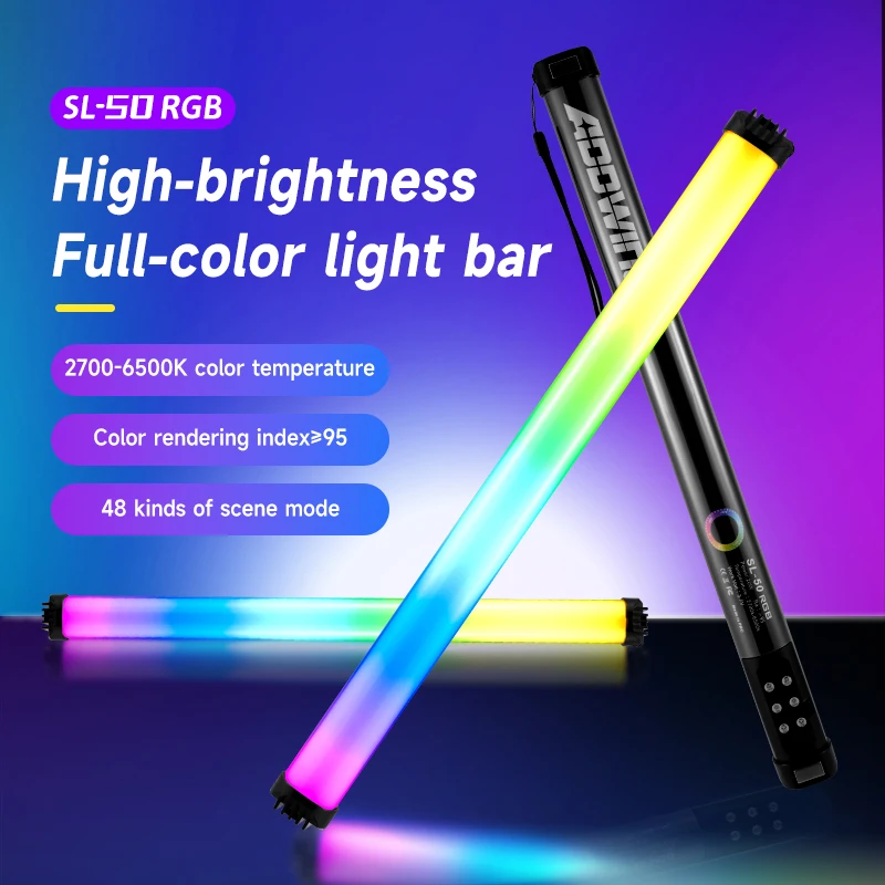 MIAOTU 54 سنتيمتر يده RGB الملونة عصا ضوء مصباح ليد عصا CRI 95 + 2500K-9000K التصوير استوديو مصباح