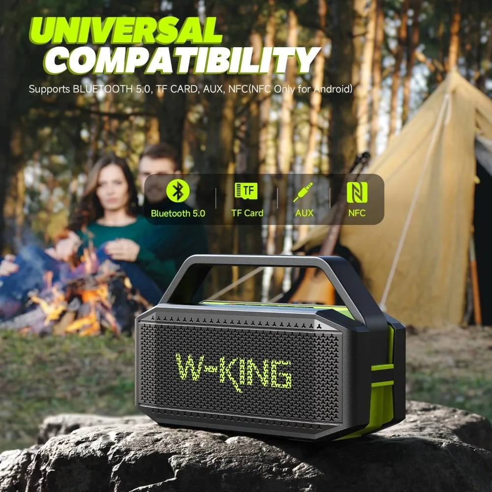 

Portable Loud Bluetooth Speaker Wireless, 100W Max IPX6 Waterproof Outdoor Speaker Subwoofer,