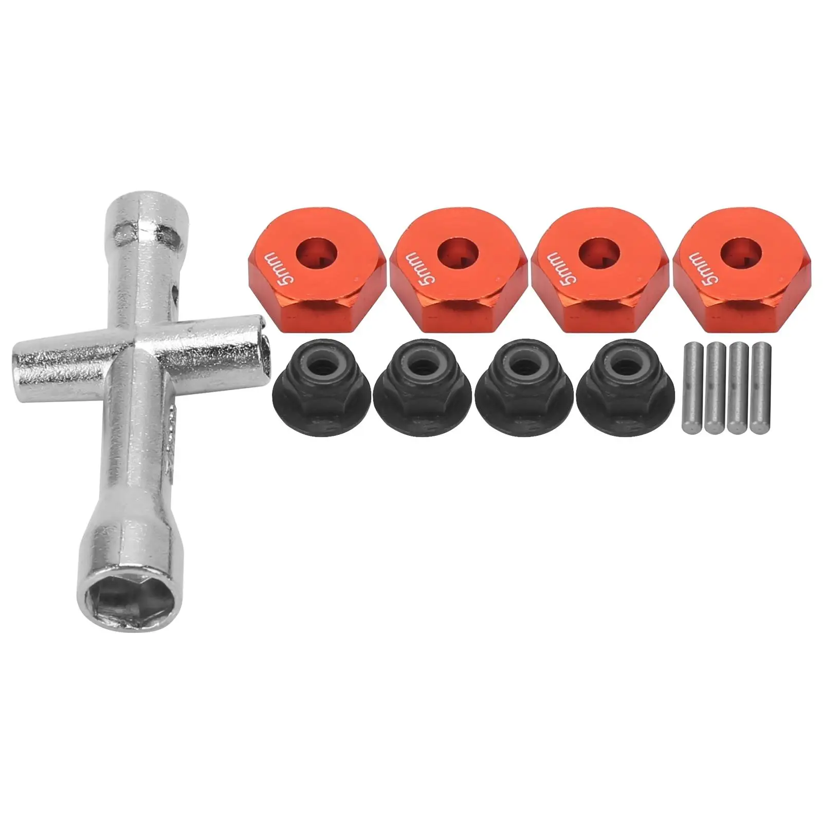 for 1 mm Wheel 5mm Thickness Hex Adapter Cross M4 NonSlip Nut Set for 1 1 0 RC ( )