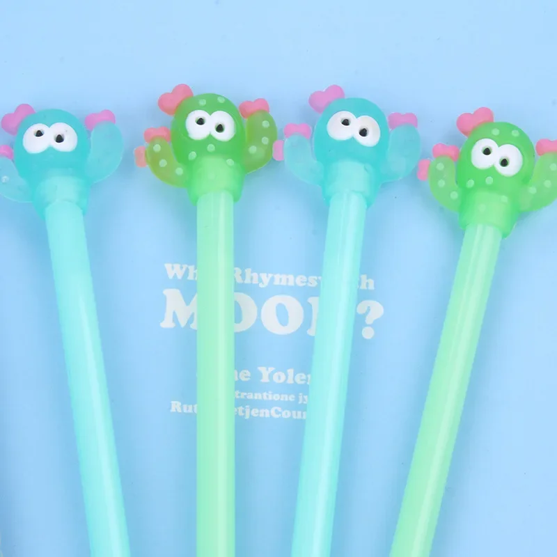 

50 шт., креативные канцелярские товары из Южной Кореи, оптовая продажа, мягкая силиконовая ручка для подписи кактуса, гелевая ручка, шариковая ручка для студентов, призы, подарок