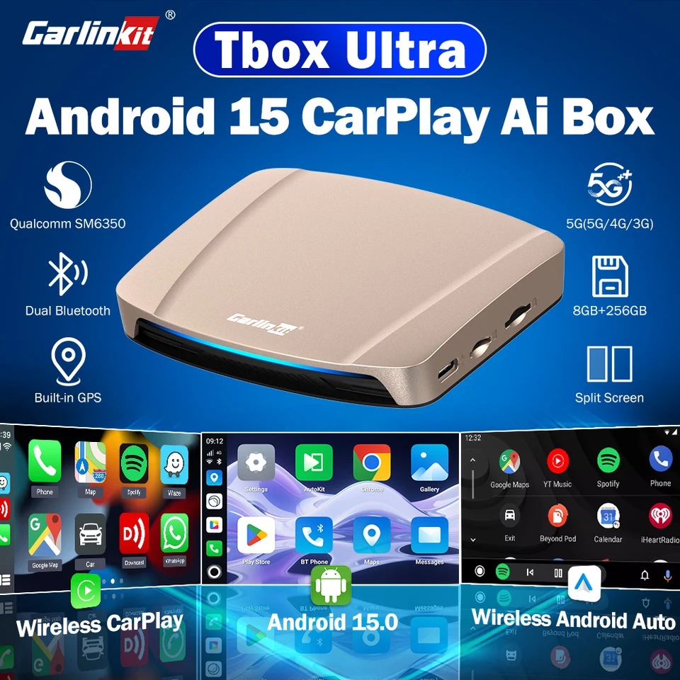 CarlinKit Tbox-Ultra SM6350 8 Çekirdekli Android 15 Araç TV Kutusu
