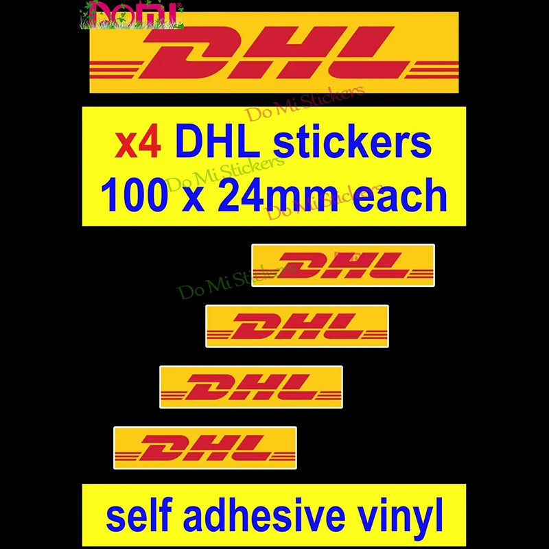 4 DHL Sponsor Stickers Race Car Sports Bike Decals Rally Van Truck F1 Gp Toolbox Car Sticker Weatherproof Die-Cut
