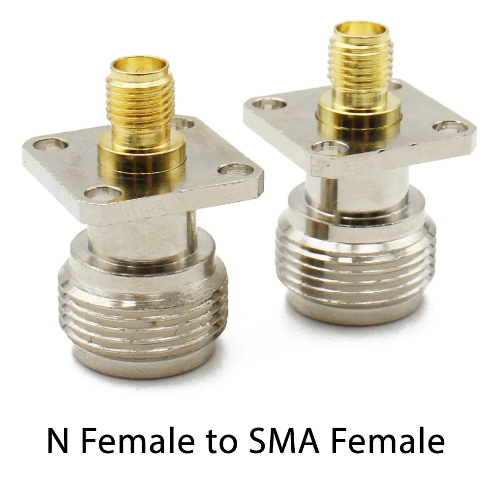 N Type Female To SMA Female RF Coaxial conversion connector Transmission Cables Converter 17.5MM 4 Hole Flange Panel