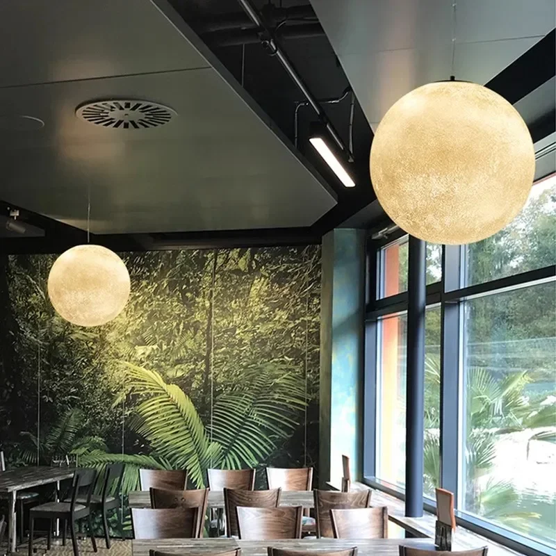 

Nordic Moon Led Pendant Lights for Living Room Dining Bedroom Home Decorations Chandelier Cafe Restaurant Hanging Lamp Luminaire