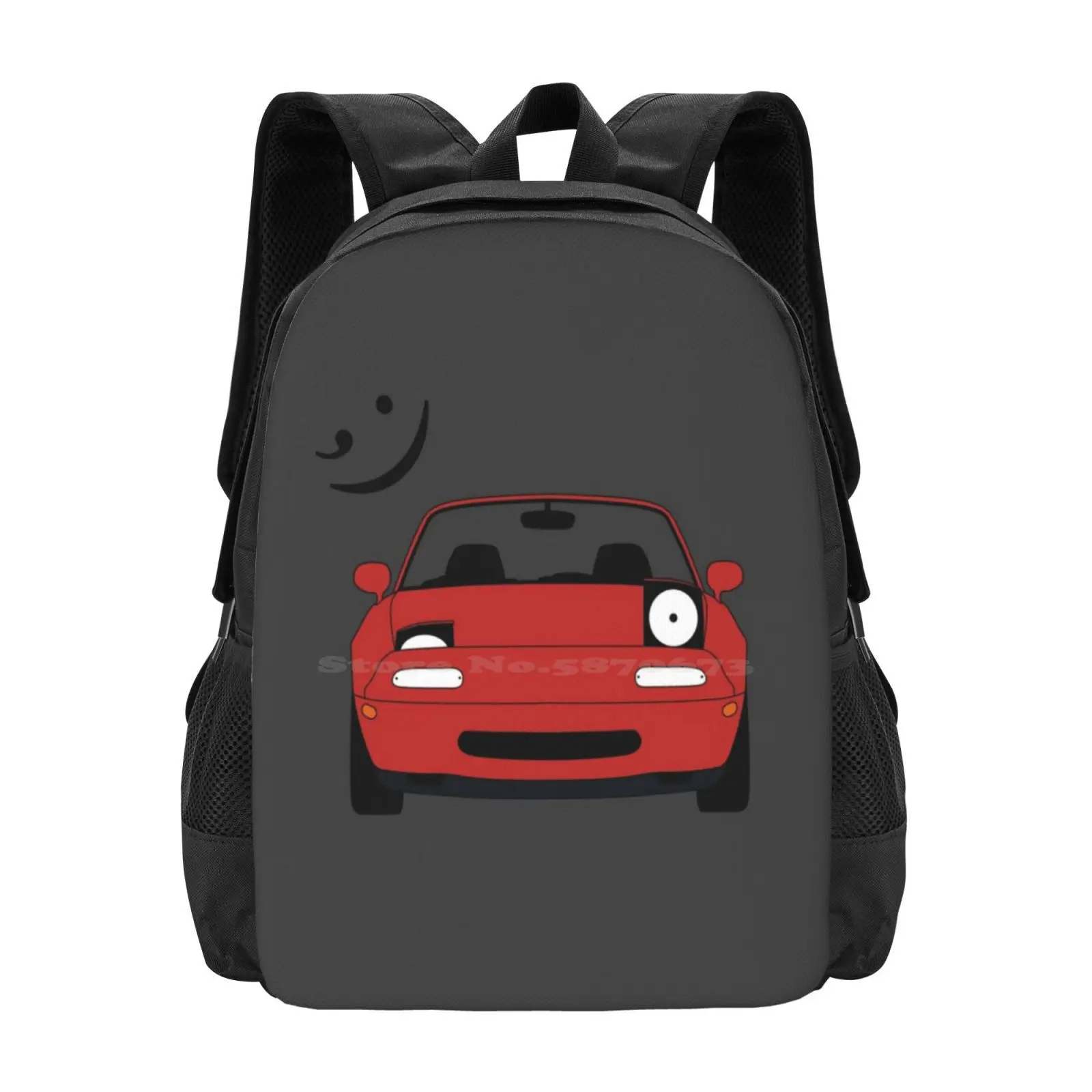 Miata ; ) Pattern Design Bag Student'S Backpack Mazda Miata Mx5 Mx 5 Roadster Cabrio Pop Up Headlights Wink Car Automotive