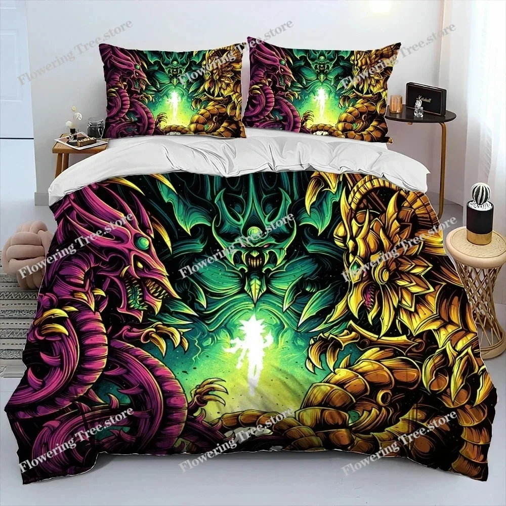 

3D Print Yu-Gi-Oh MONSTER CARD Anime Bedding Set Duvet Cover Bed Set Quilt Cover Pillowcase Comforter king Queen Size Boys Adult