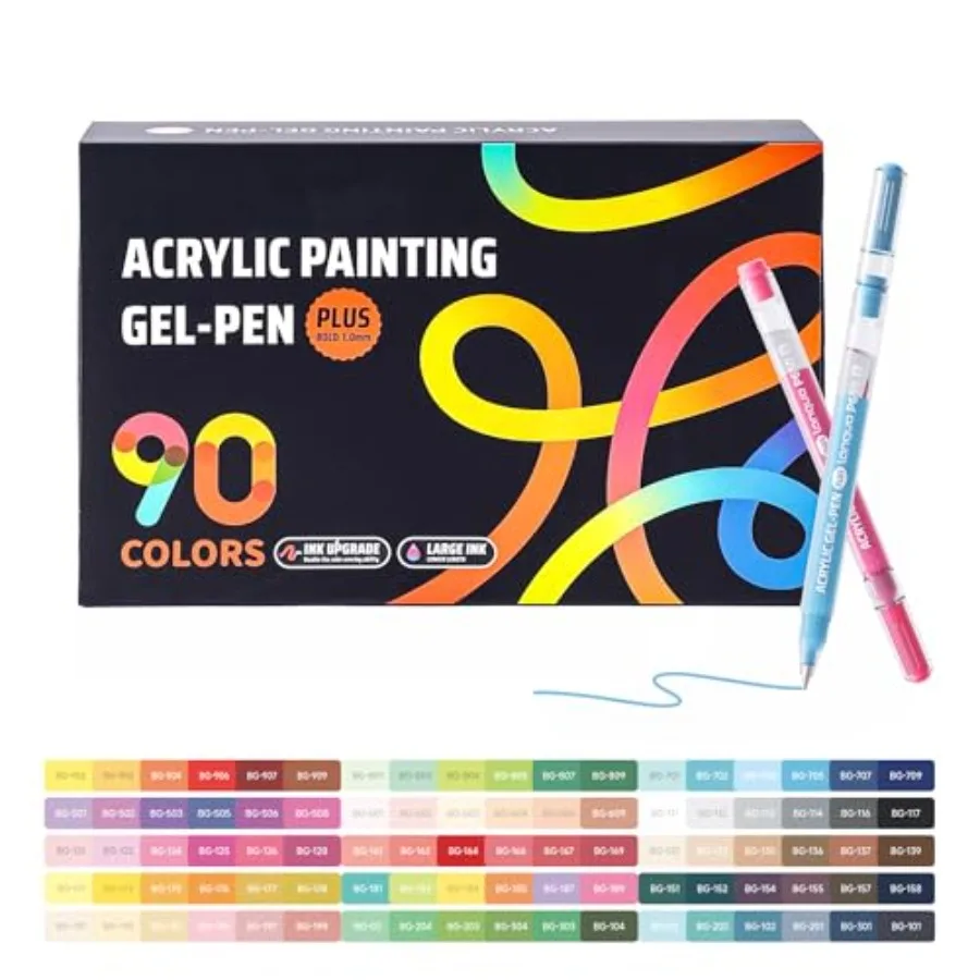 

Colored Acrylic Gel Pens1mm Medium Point Acrylic Paint Pens Set for Drawing Coloring Note Taking DIY and Art Crafts Supplies