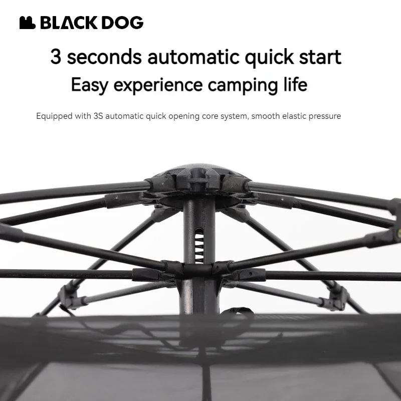 Naturehike BLACKDOG UPF50+ Camping Hexagon Automatic Tent 12.5㎡ Large Space 3 Window One-touch Tourist Tent Waterproof PU3000+