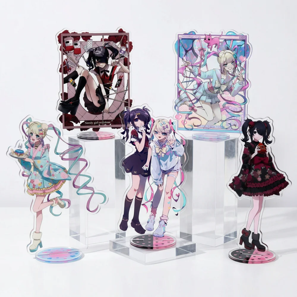 NEEDY GIRL OVERDOSE Needy Streamer Overload Anime Figura de Acrílico para Exhibición Llavero Ame-chan Choten-chan KAngel Modelo de 15cm Regalo